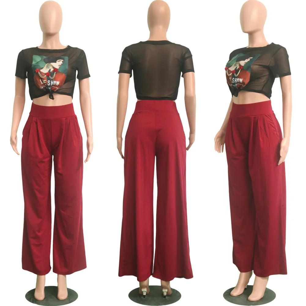 CM.YAYA Women Straight High Waist Pants Autumn Winter INS Streetwear Basic Wide Leg Long Trousers