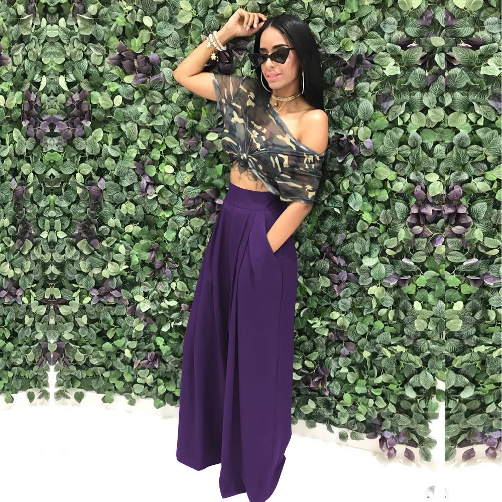 CM.YAYA Women Straight High Waist Pants Autumn Winter INS Streetwear Basic Wide Leg Long Trousers