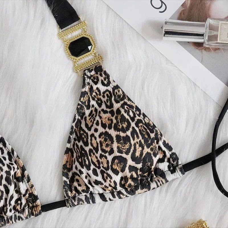 2025 Rhinestone Swimsuit Women Bikinis Crystal Diamond Bikini Set Metal Chain Swimwear female Luxury Aristocratic Swimming Suit