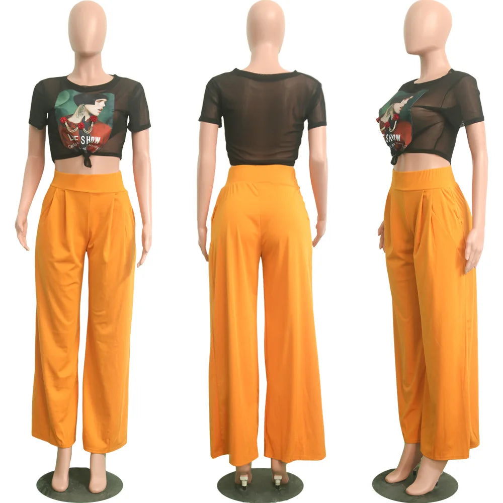 CM.YAYA Women Straight High Waist Pants Autumn Winter INS Streetwear Basic Wide Leg Long Trousers