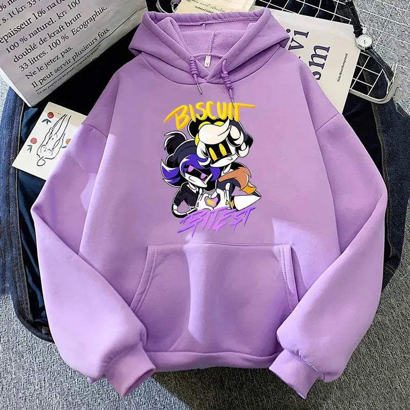 Foreign Trade Inorganic Killer Cartoon Printed Sweatshirt Autumn and Winter Male and Female Students Long-Sleeved Pure Color Jacket Hoodie Hoodie