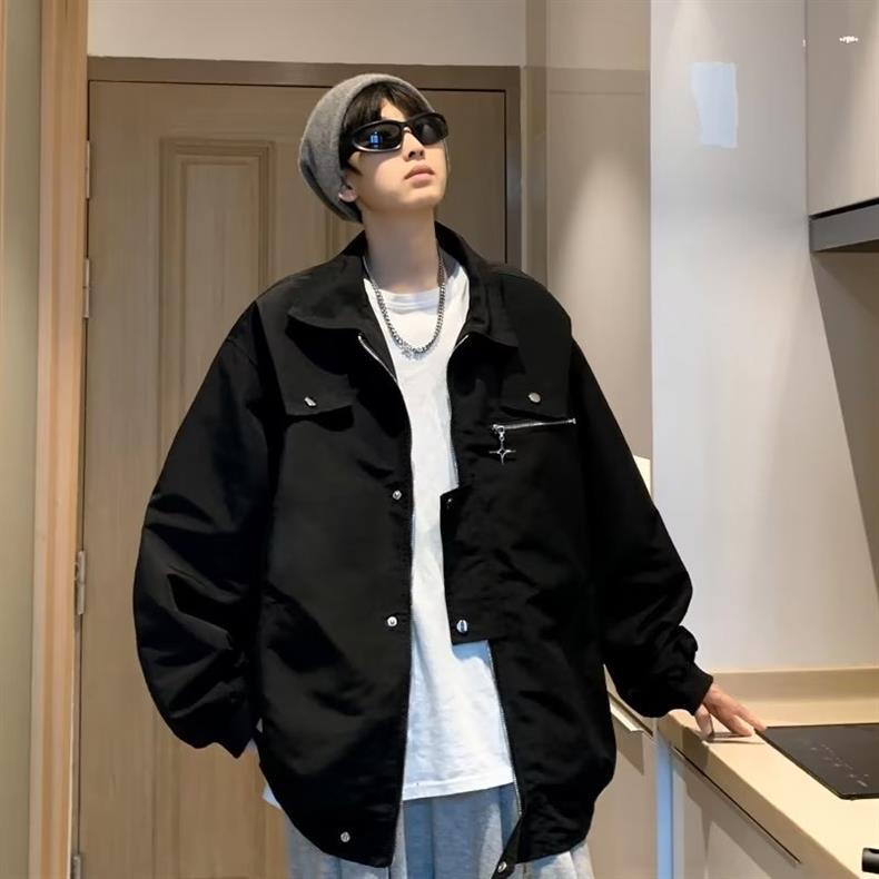 American Style Work Jacket Men's Spring and Autumn suit Duffy Handsome Trendy Brand Charge Jacket Jacket Matching Jeans Men's Three-Piece Set