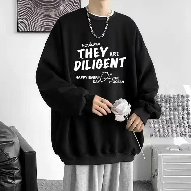 Heavy Sweatshirt Boys suit Spring and Autumn Long Sleeve Matching High Street Jeans Teenagers Handsome Wear Three-Piece Suit