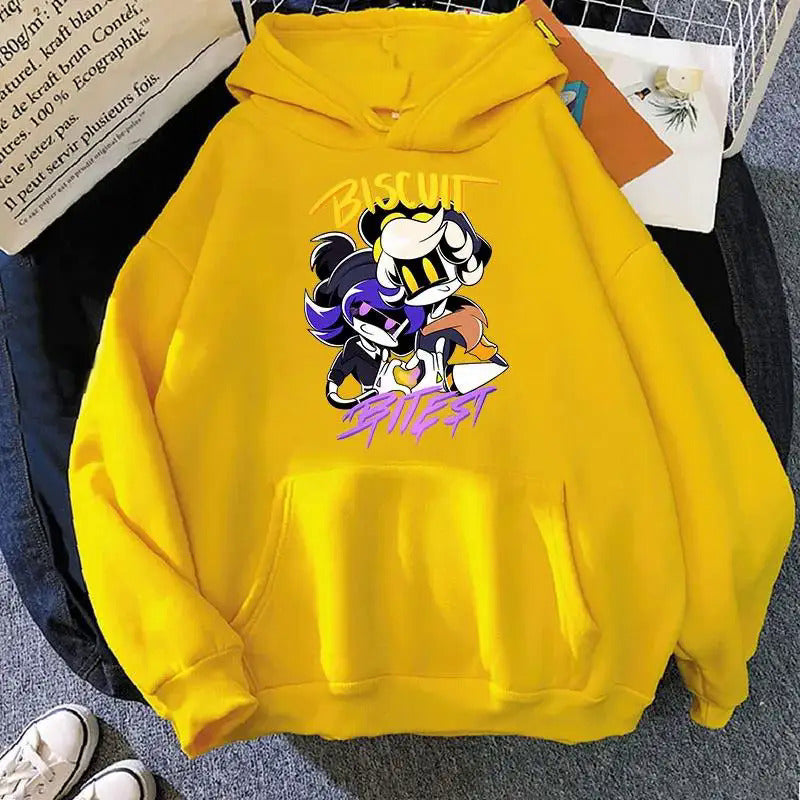 Foreign Trade Inorganic Killer Cartoon Printed Sweatshirt Autumn and Winter Male and Female Students Long-Sleeved Pure Color Jacket Hoodie Hoodie