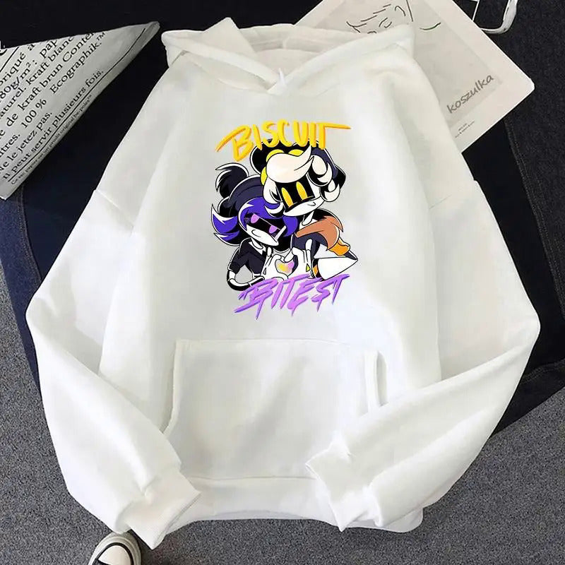 Foreign Trade Inorganic Killer Cartoon Printed Sweatshirt Autumn and Winter Male and Female Students Long-Sleeved Pure Color Jacket Hoodie Hoodie