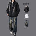 American Style Work Jacket Men's Spring and Autumn suit Duffy Handsome Trendy Brand Charge Jacket Jacket Matching Jeans Men's Three-Piece Set