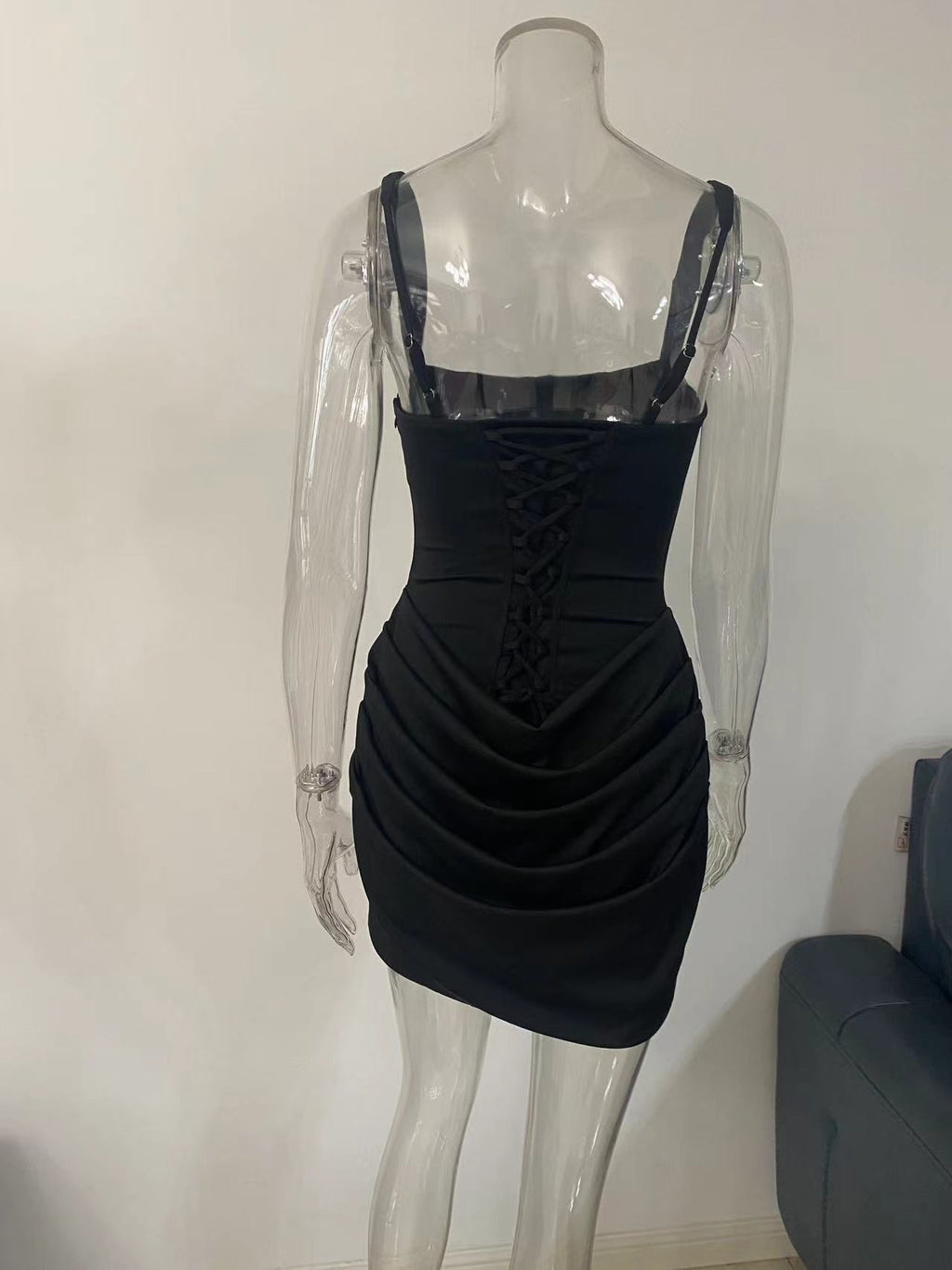 CM.YAYA Women Pile Waist Lace Up Back Bodycon Midi Tank Dress 2026 Street Fashion Party Education Mini Holiday Dresses Vestido