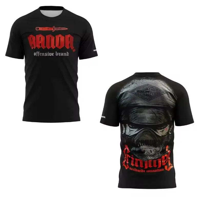Randa Gothic Tactical T-shirt  Breathable Sportswear | Unisex Combat-style Apparel | Outdoor Crew Neck Short-sleeve Top For Men