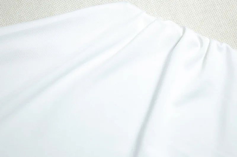 Leosoxs Elegant White Maxi Dresses for Women Irregular Short Sleeve High Split Pleated Bodycon Dress Female Party Evening Robe