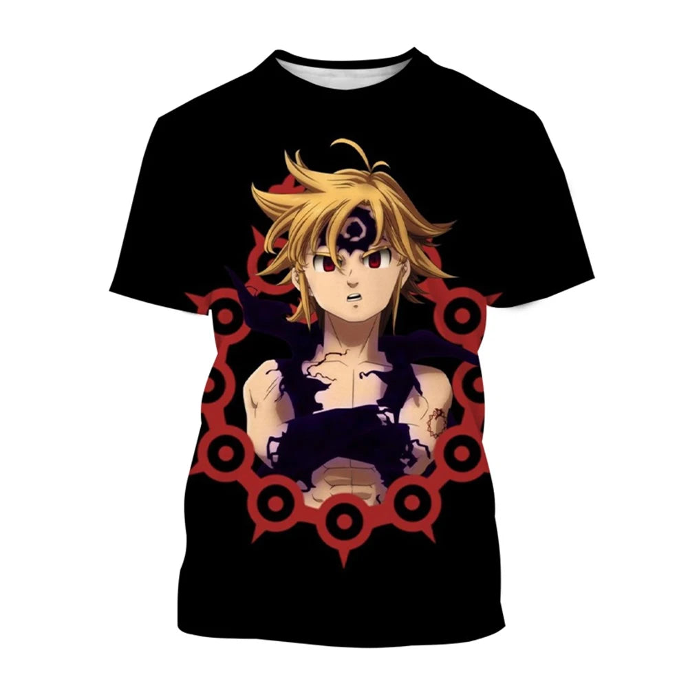 Summer Hot selling Anime Character Creative Design 3D Printing Cool and Personalized Fashion T-shirt