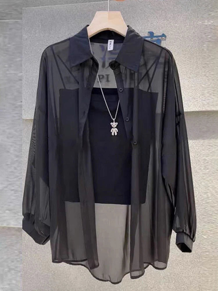 New 2026 Women's Ultra-Slippery Pearl Shiny Ice Sensation Sun Protection Shirt Loose Cardigan Outerwear Summer Fashion