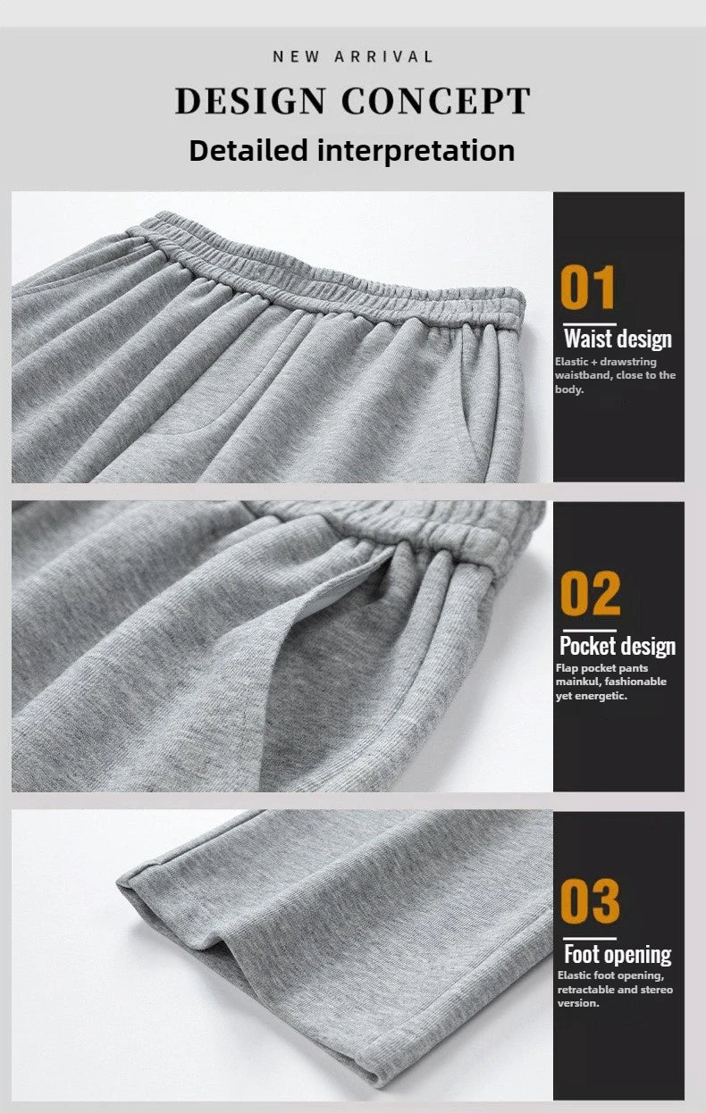 2026 New in Wide Leg Pants Men Autumn Straight Elastic Waist Baggy Cargo Trouser Male Relaxed Streetwear Sweatpant Plus Size Big