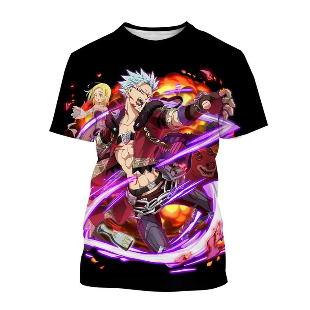Summer Hot selling Anime Character Creative Design 3D Printing Cool and Personalized Fashion T-shirt