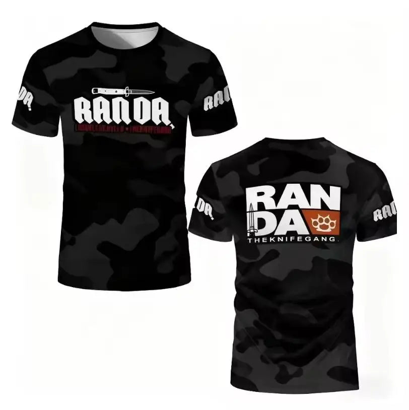 Randa Gothic Tactical T-shirt  Breathable Sportswear | Unisex Combat-style Apparel | Outdoor Crew Neck Short-sleeve Top For Men