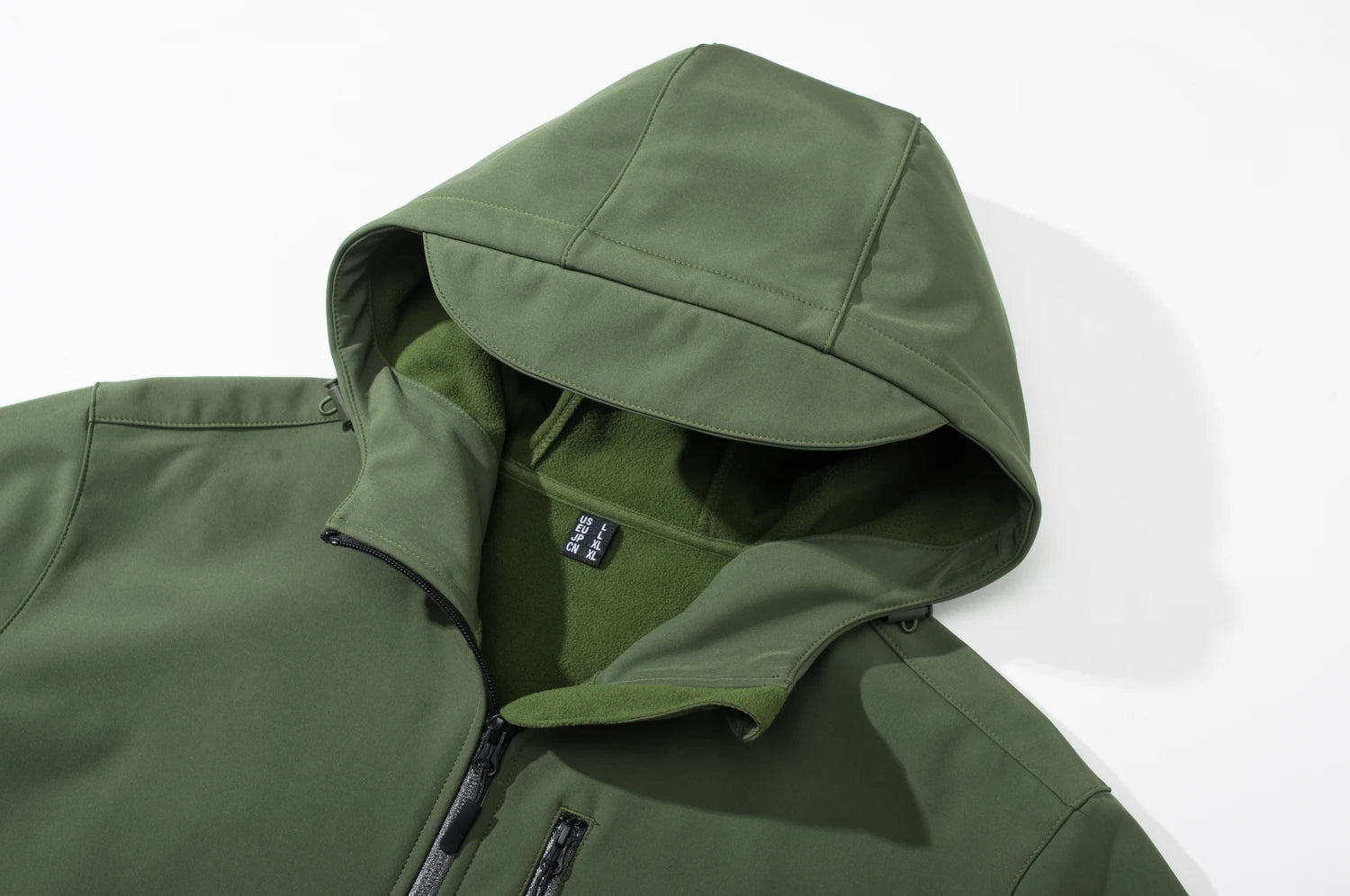 TACVASEN Hooded Softshell Jacket Mens Waterproof Rain Jacket Fleece Lined Work Jacket Outdoor Trekking Hiking Windbreaker Male