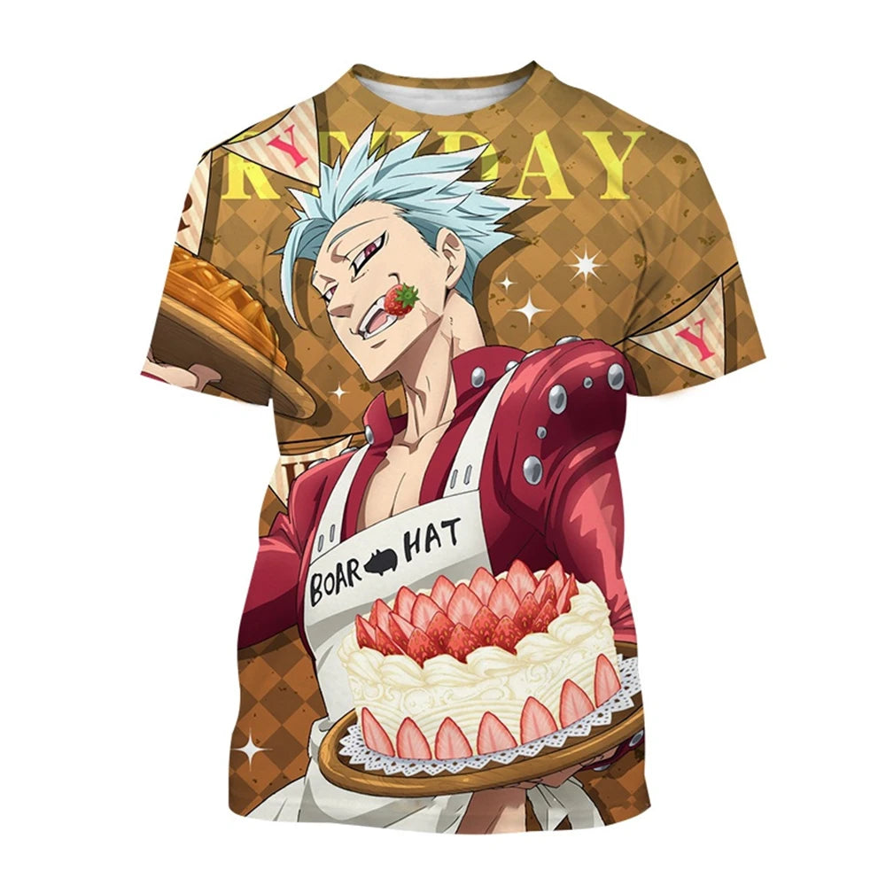 Summer Hot selling Anime Character Creative Design 3D Printing Cool and Personalized Fashion T-shirt