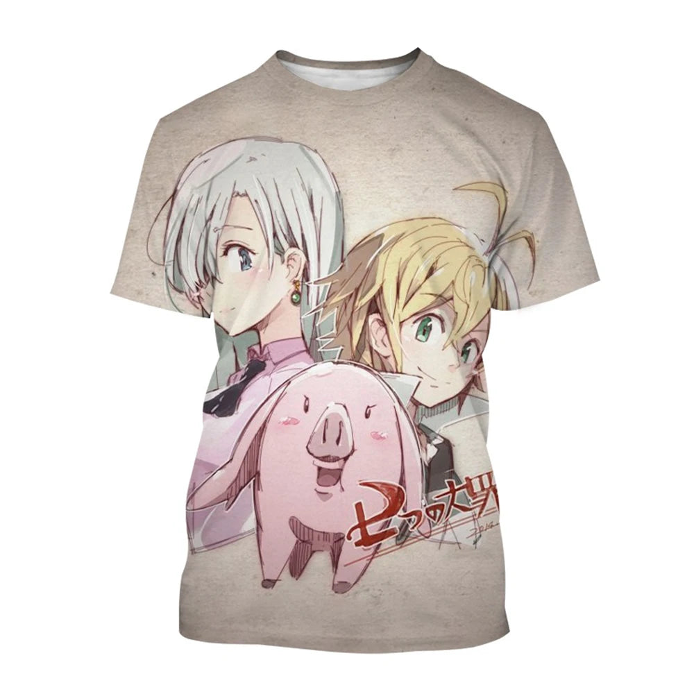Summer Hot selling Anime Character Creative Design 3D Printing Cool and Personalized Fashion T-shirt