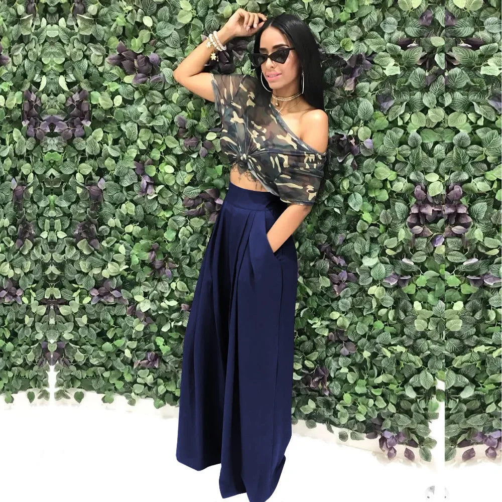 CM.YAYA Women Straight High Waist Pants Autumn Winter INS Streetwear Basic Wide Leg Long Trousers
