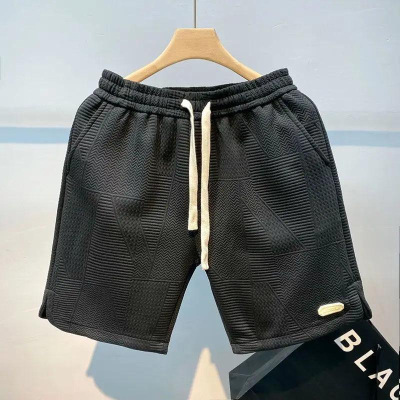Clearance_Summer Running Shorts for Men Casual Jogging Sport Short Pants Wave Pattern Solid Color Drawstring Loose Dry Gym Sport