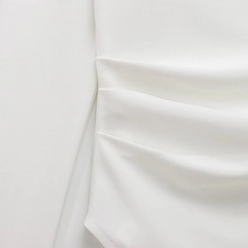 HXAO Womens Tops Off Shoulder Cropped Asymmetrical Top Spring 2025 Woman Ruffled Plain T-Shirts Long Sleeve Top Women's Blouses