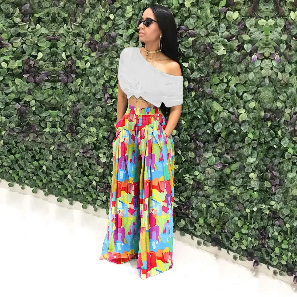 CM.YAYA Women Straight High Waist Pants Autumn Winter INS Streetwear Basic Wide Leg Long Trousers