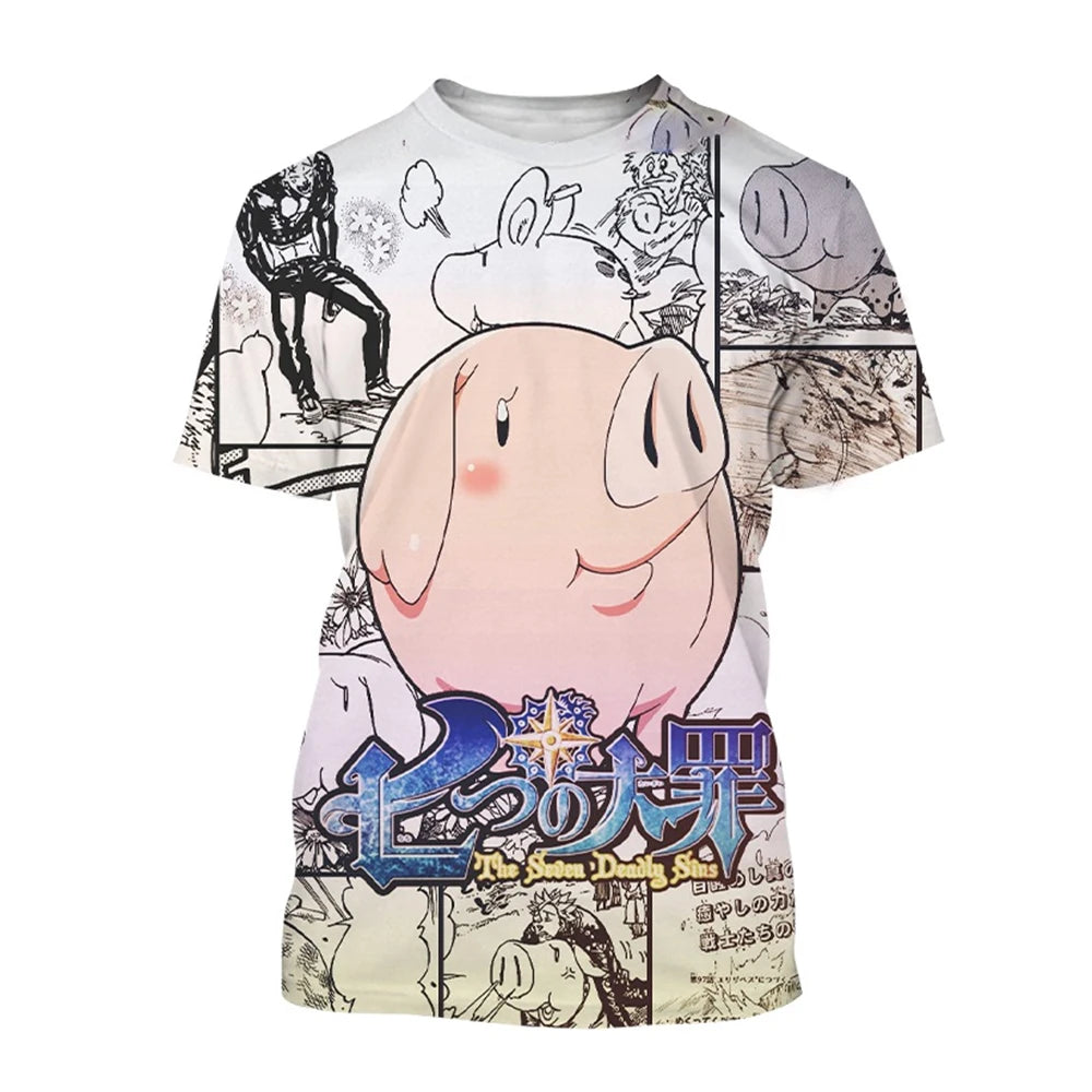 Summer Hot selling Anime Character Creative Design 3D Printing Cool and Personalized Fashion T-shirt