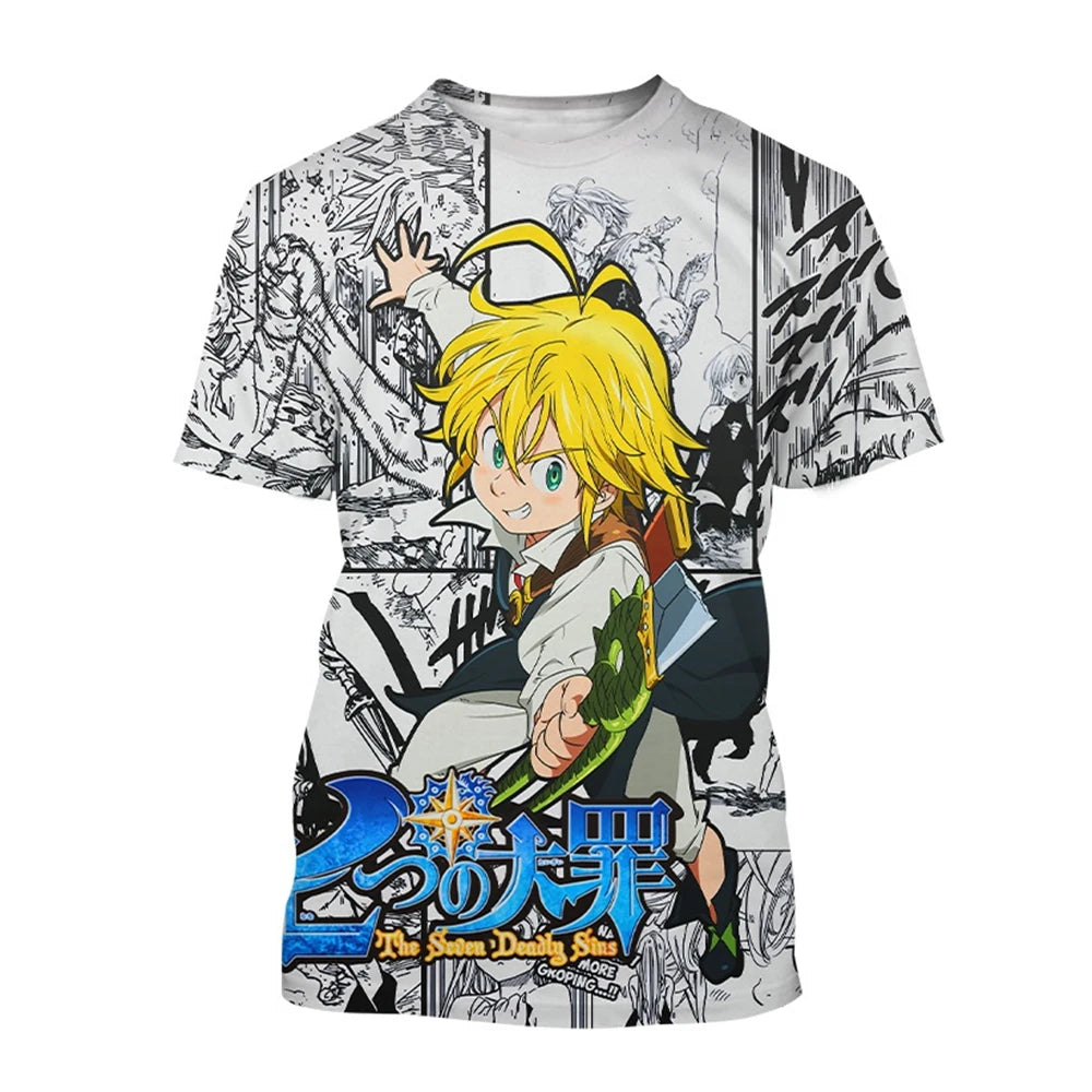 Summer Hot selling Anime Character Creative Design 3D Printing Cool and Personalized Fashion T-shirt