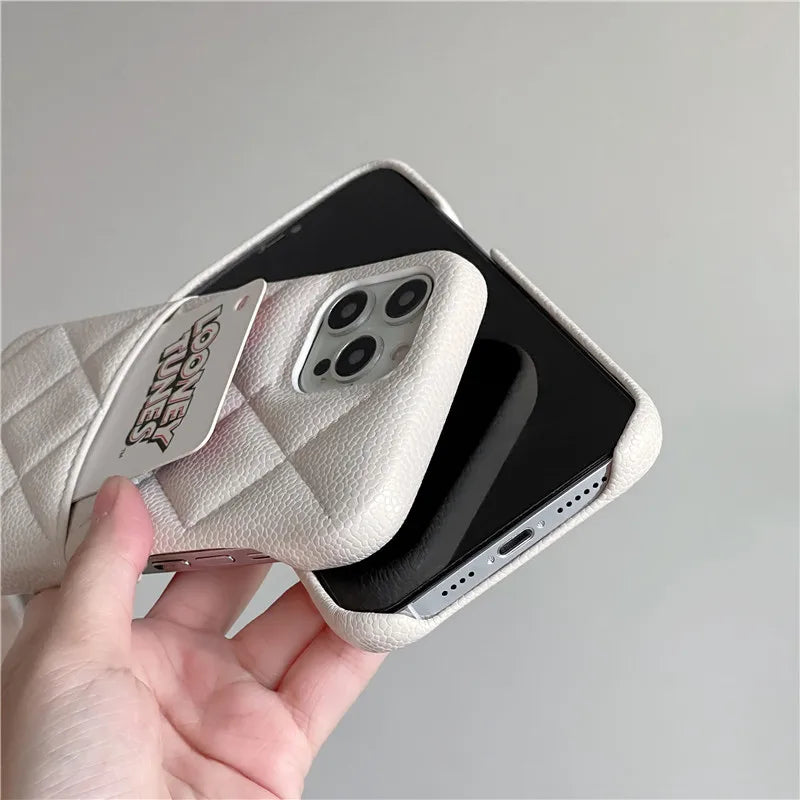 Luxury Lychee Texture Leather Card Bag Solid Color Wallet Phone Case for iPhone 17 16 15 14 Pro Max Black White PU Hard Cover