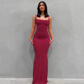 Dresses For Women 2023 Sexy Spaghetti Strap Black Long Dress Evening Y2k Sleeveless Solid Skinny Bodycon Maxi Vestidos