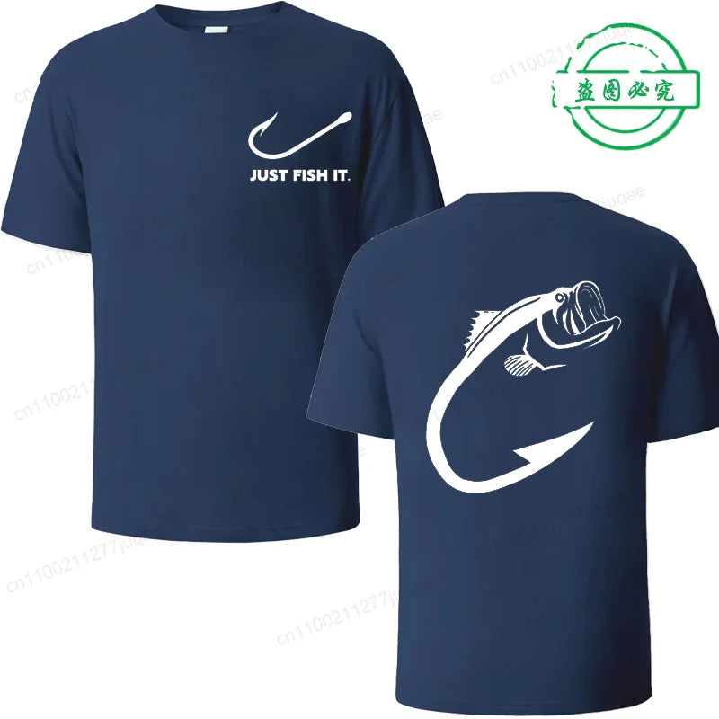 Fish Fishing Print Men T-Shirts Tops Men Fisherman Fish T-shirt Short Sleeve Fashion Brand New Loose Tees Summer Shirt for Male