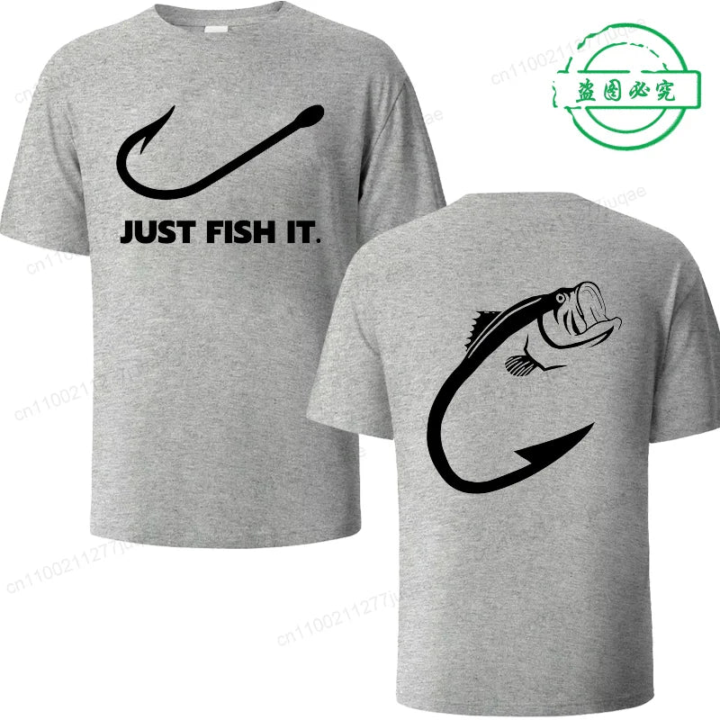 Fish Fishing Print Men T-Shirts Tops Men Fisherman Fish T-shirt Short Sleeve Fashion Brand New Loose Tees Summer Shirt for Male