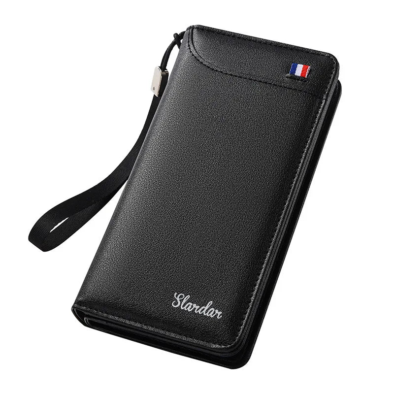Fashionable Men Handhold Bag New Style Business Zippered Large Purse Phone Case