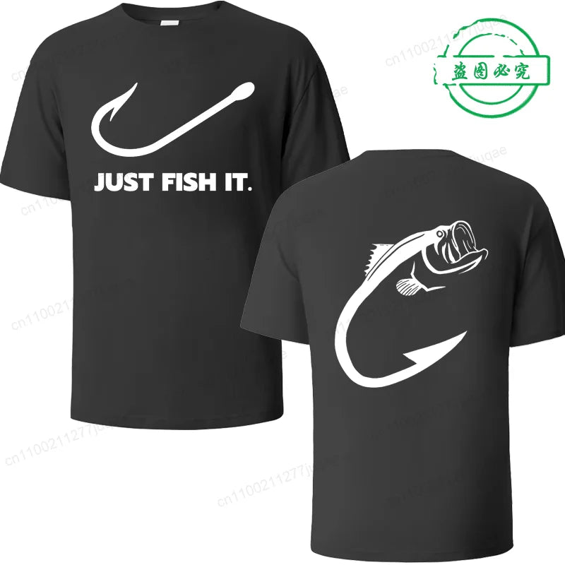 Fish Fishing Print Men T-Shirts Tops Men Fisherman Fish T-shirt Short Sleeve Fashion Brand New Loose Tees Summer Shirt for Male