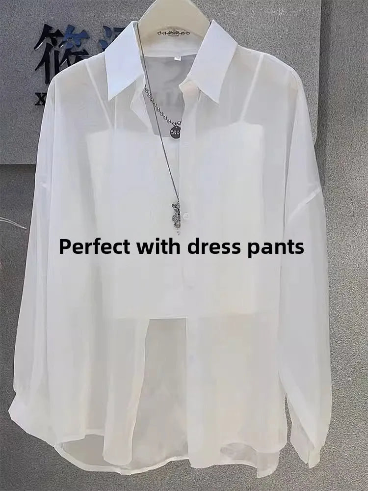 New 2026 Women's Ultra-Slippery Pearl Shiny Ice Sensation Sun Protection Shirt Loose Cardigan Outerwear Summer Fashion