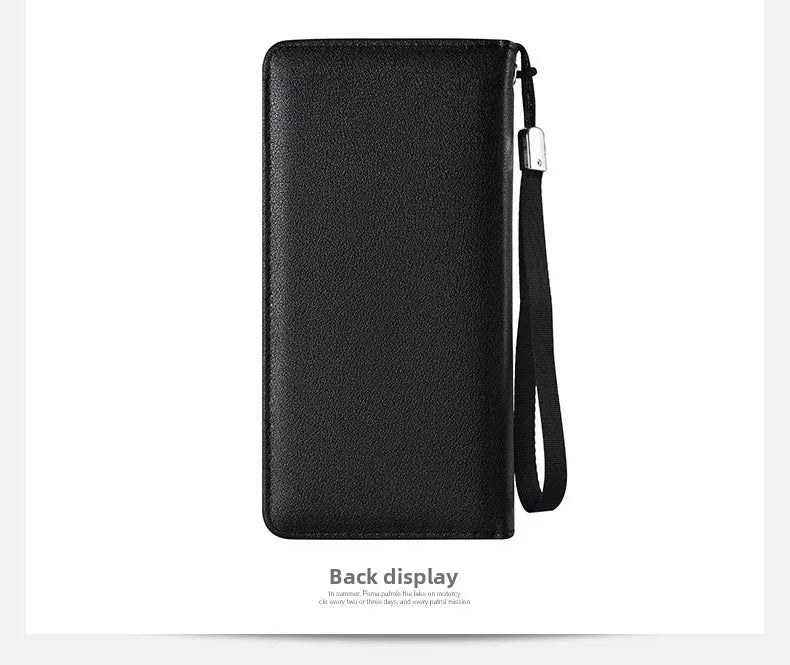 Fashionable Men Handhold Bag New Style Business Zippered Large Purse Phone Case