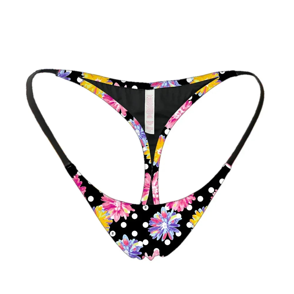 Womens Sexy Swimsuit  Swimwear Brazilian Biquini Plus Size  Bikinis Bottom T-back Cheeky Bottoms Thong Bathing Suit Women