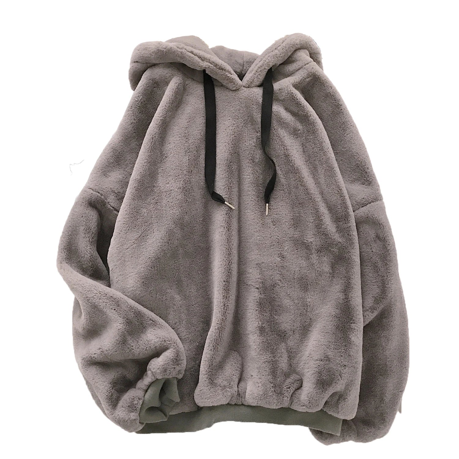 Plus Velvet Hoodies Women Hooded Thicker Furry Cozy Korean Fashion Couples Simple Winter Warm Coats Loose Outwear Slouchy Ins