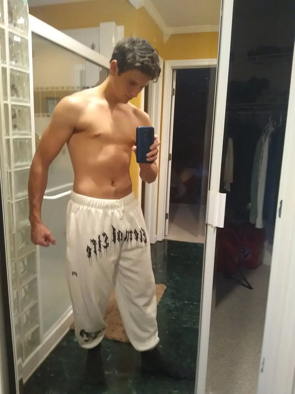 2024 European and American Men's New Year Wear Sports Pants Casual Sports Training Pants Men's Gym Pants