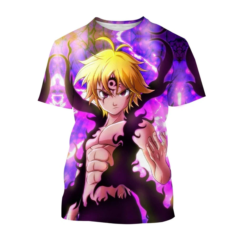 Summer Hot selling Anime Character Creative Design 3D Printing Cool and Personalized Fashion T-shirt