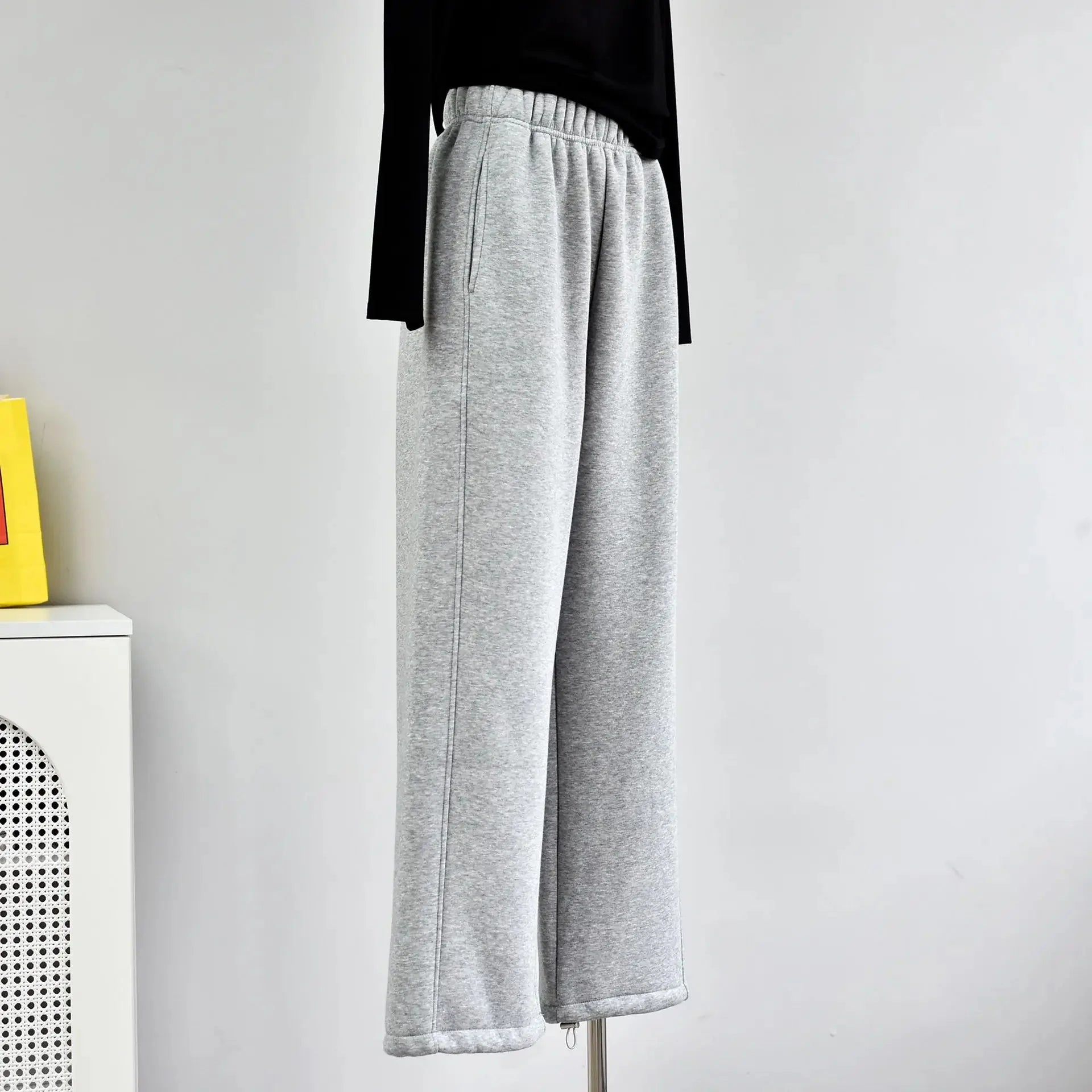 Women's Casual Straight-Leg Wide-Leggings Pale Grey Sports Trousers Winter 2024 New Style LULU Same As