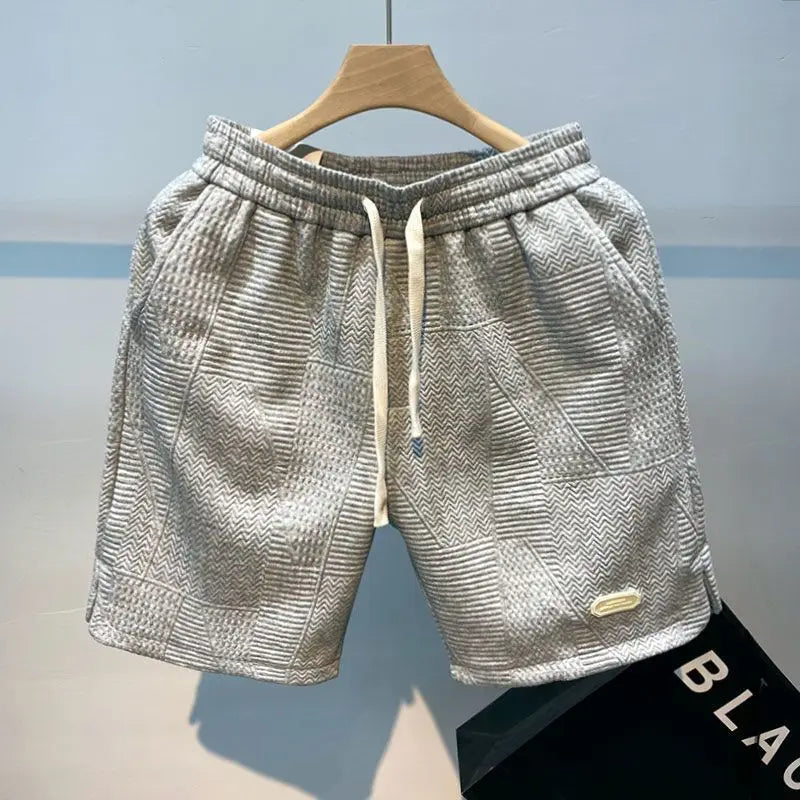 Clearance_Summer Running Shorts for Men Casual Jogging Sport Short Pants Wave Pattern Solid Color Drawstring Loose Dry Gym Sport