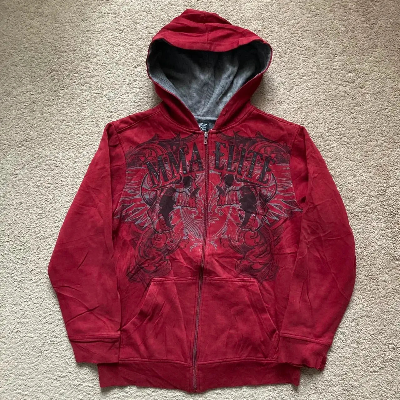 Y2K Harajuku New Fashion Skull Embroidery Plus Velvet Padded Casual Joker Vintage Popular Hip Hop Couples Fur Collar Coat Tops