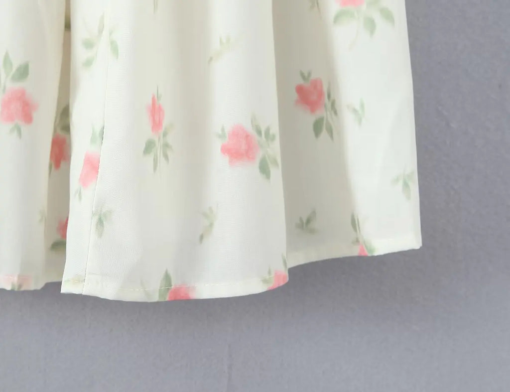 YENKYE Sexy Spaghetti Straps Floral Print Mini Dresses Women Low Waist A-line Summer Vacation Party Robe