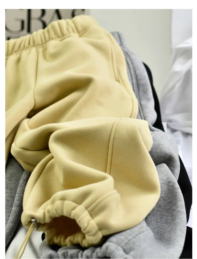 Women's Casual Straight-Leg Wide-Leggings Pale Grey Sports Trousers Winter 2024 New Style LULU Same As