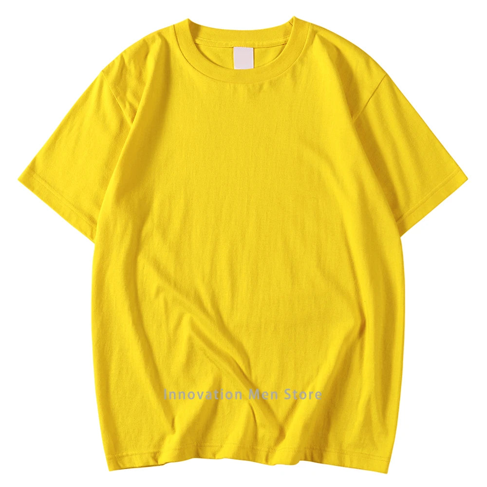 New Candy Color 100% Cotton T-Shirts Men Women 14 Colors Oversized Short Sleeves High Quality Brand Tee Clothing Soft T Shirts
