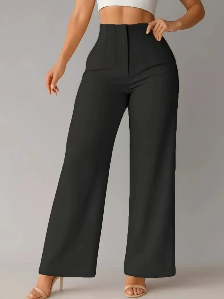 Women's High Waist Wide Leg Pants Elegant Tailored Straight Trousers Office Work Pants Casual Bottoms Comfy Dress Pants