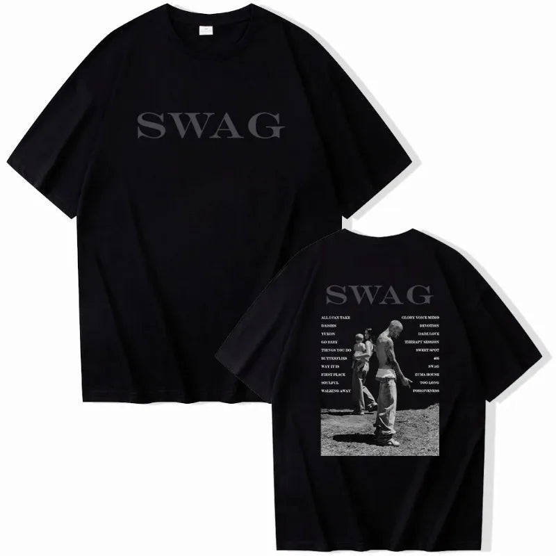 Bieber SWAG 2025 Justin Album T-shirt 2 Sided O-Neck Short Sleeve Shirts Fans Gift