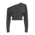 Korean Tees Striped Women Tshirts Long Sleeve Loose Camisetas 2025 Ropa Mujer Sexy Y2k Tops Off Shoulder Fashion Summer T-shirt
