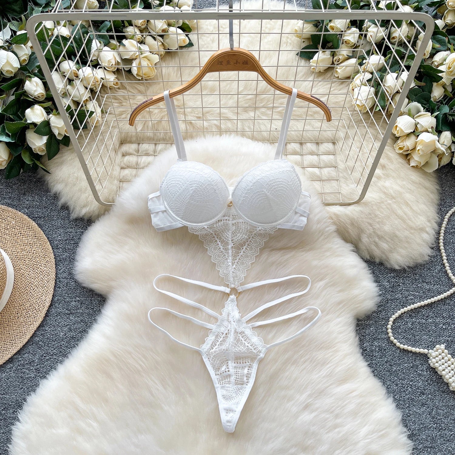 Women Hotsweet hollow out backless lace slim Vintage Straps Bodysuits Chic Jumpsuits Top Clothing