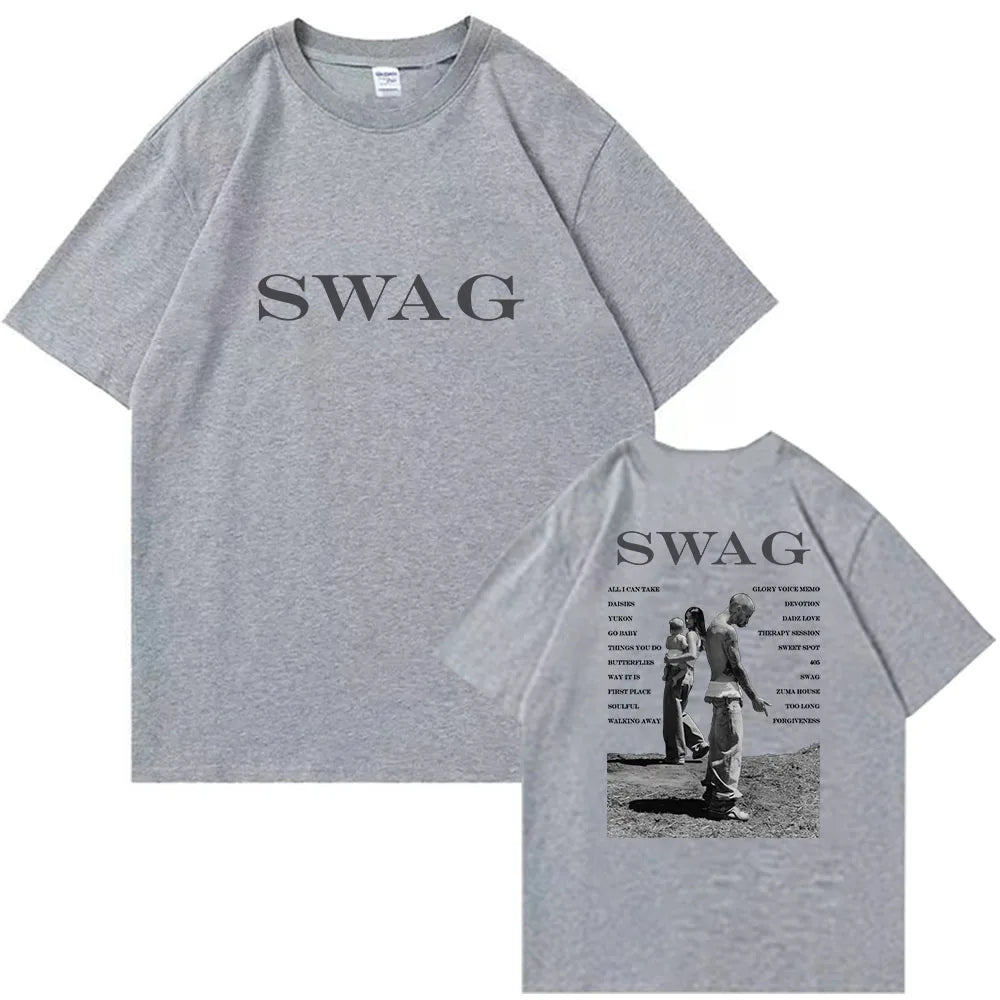 Bieber SWAG 2025 Justin Album T-shirt 2 Sided O-Neck Short Sleeve Shirts Fans Gift